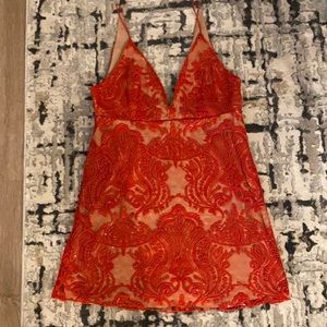 Free People Red Sequin Dress